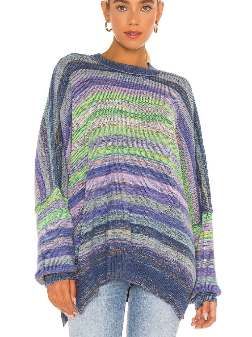 NWT Free People Women's Easy Street Space Dye Pullover Oversize Sweater Medium